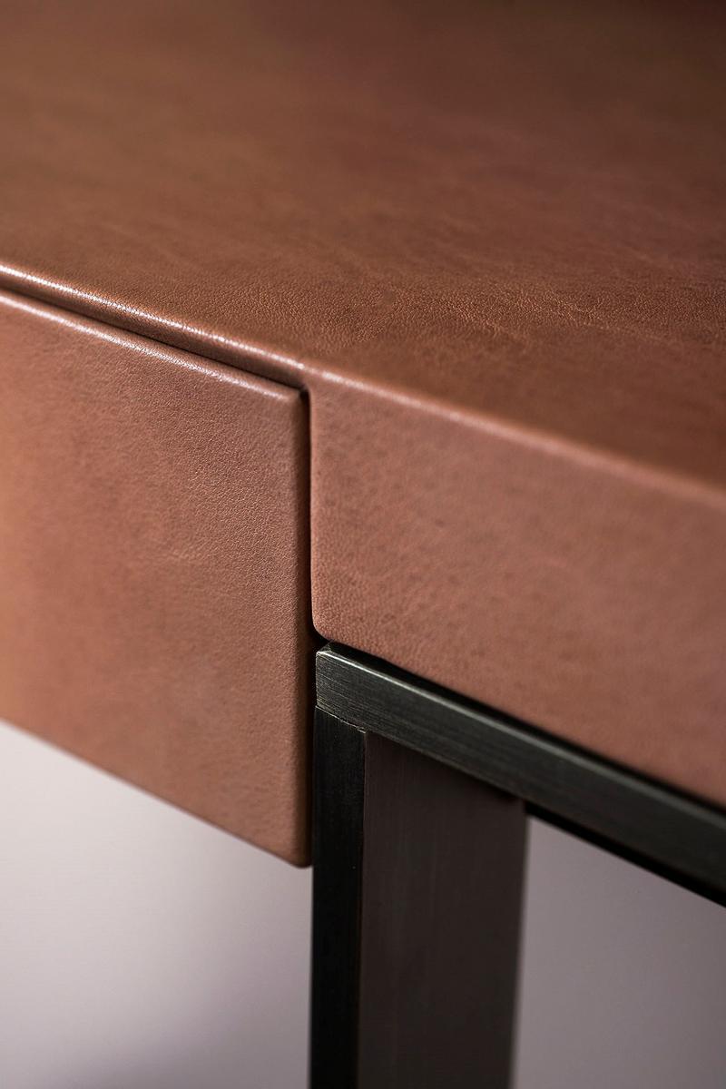YVES Rectangular leather console table