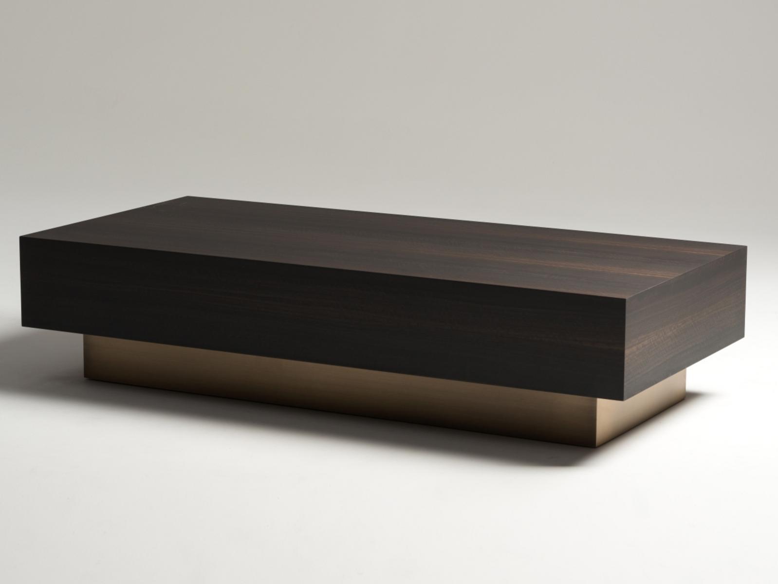 CUBO Low rectangular eucalyptus coffee table