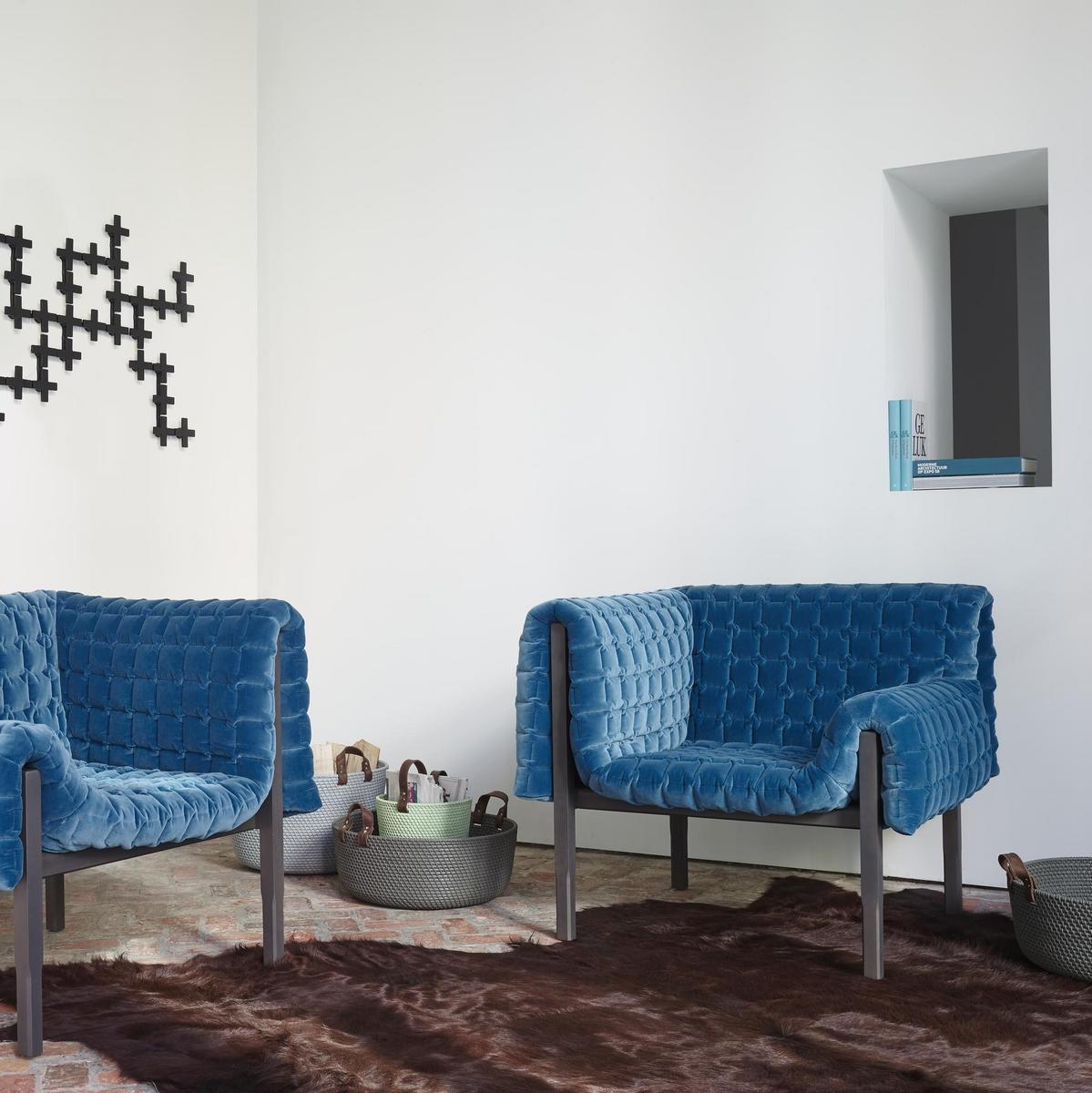 RUCHÉ Fabric easy chair with armrests