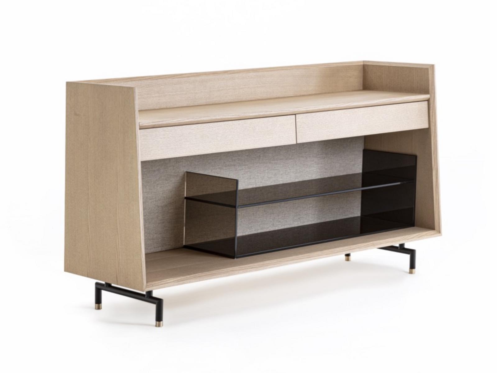 ANALOG Rectangular ash console table with drawers