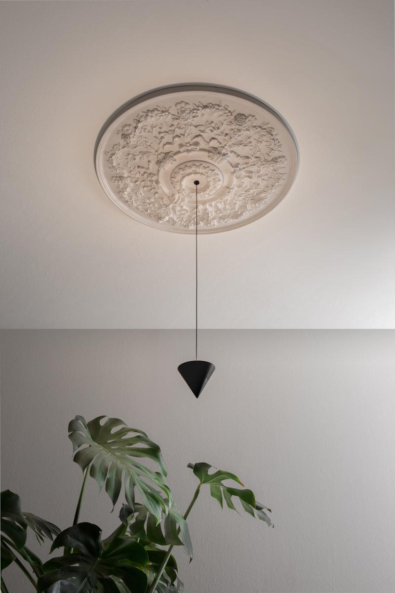 MOONBLOOM LED plaster and aluminium pendant lamp