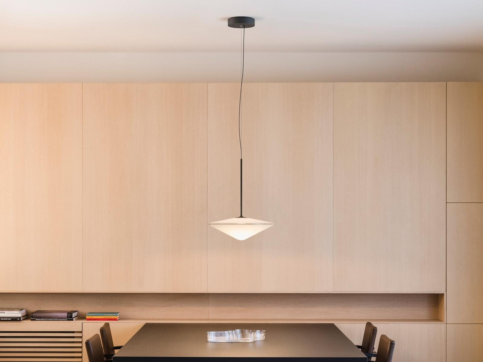 TEMPO 5774_5780 LED direct light glass and steel pendant lamp