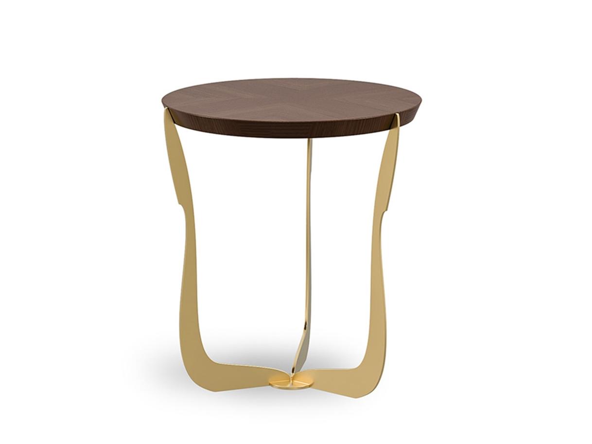 PR.308/B Round metal coffee table with wooden top