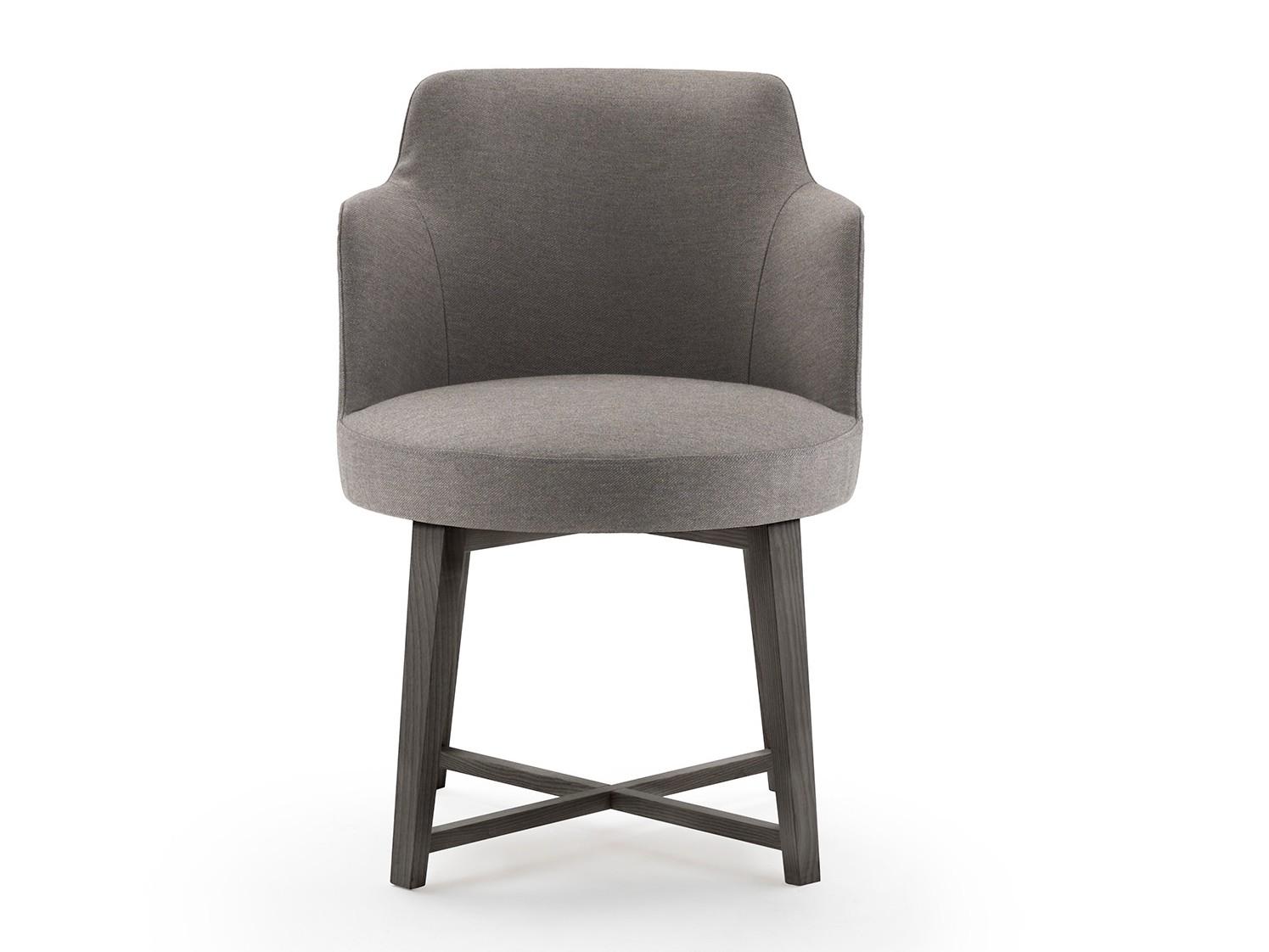 HERA Upholstered fabric chair with removable cover with armrests