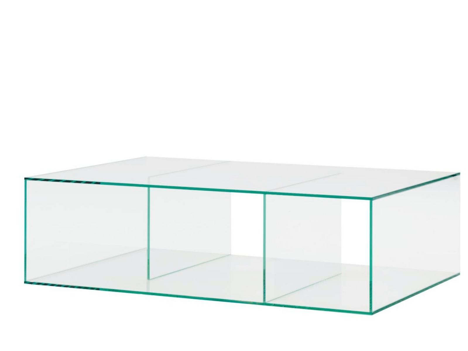 SALDO Low rectangular glass coffee table