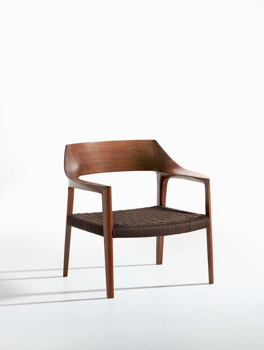 SCHEGGIA Wooden easy chair with armrests