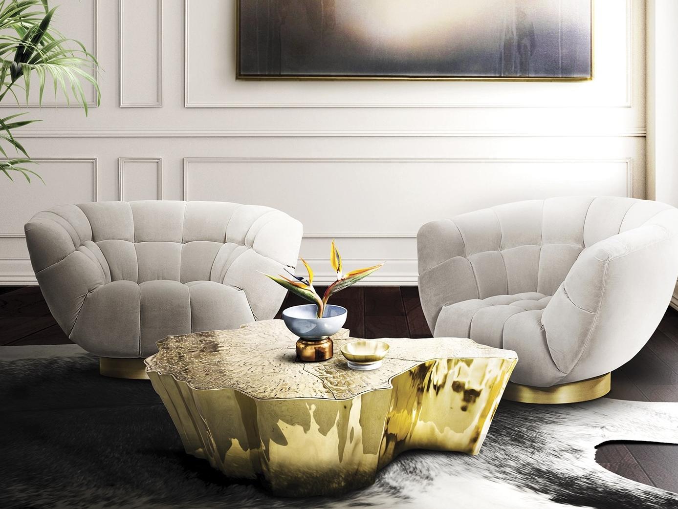 EDEN Low aluminium coffee table for living room