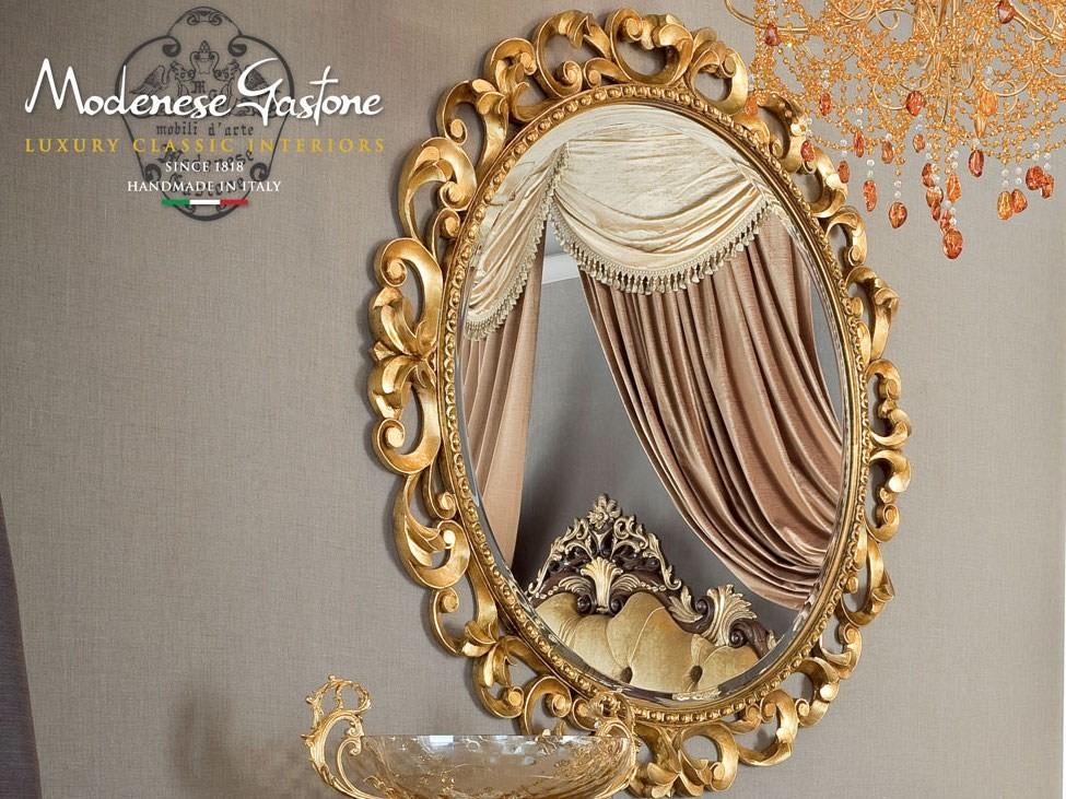 13672 Oval wall-mounted framed mirror