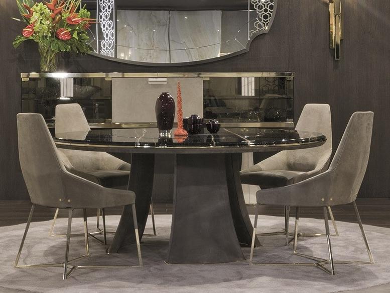 DAMIEN Round leather table