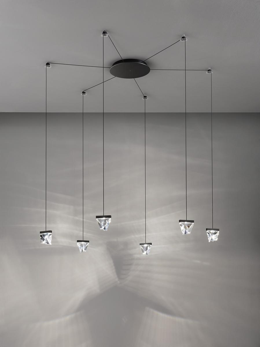 TRIPLA 6 SPOTS LED crystal pendant lamp