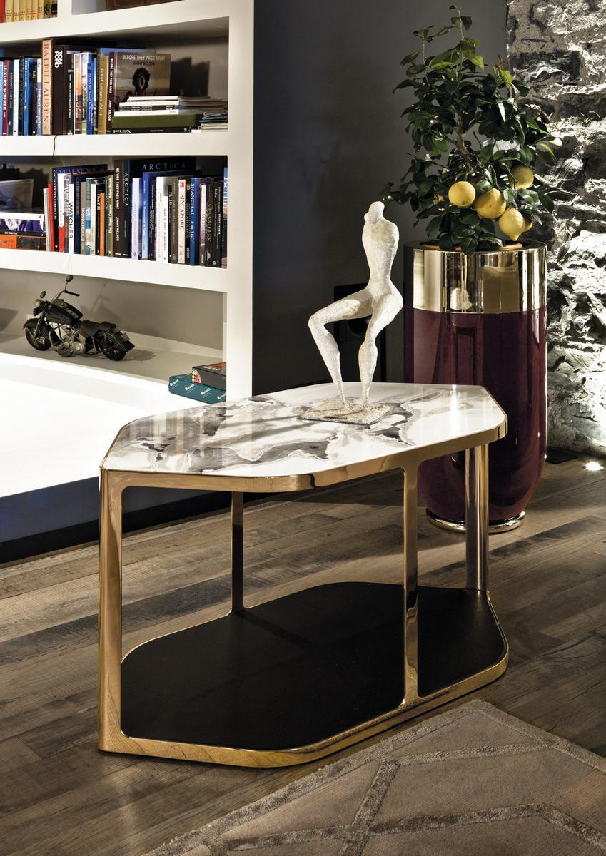 TILES Octagonal metal coffee table