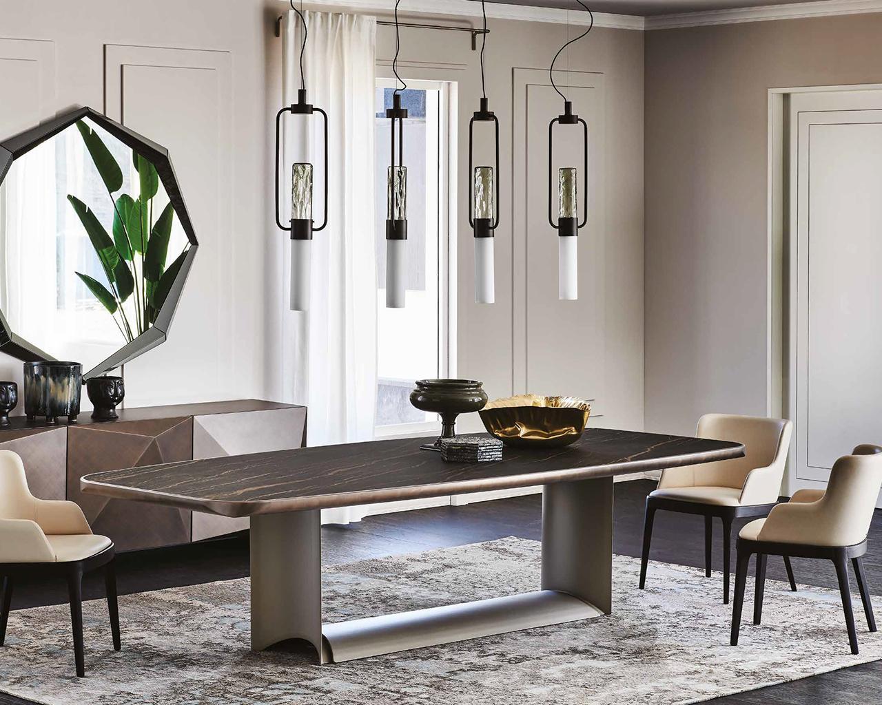 DRAGON Oval metal table