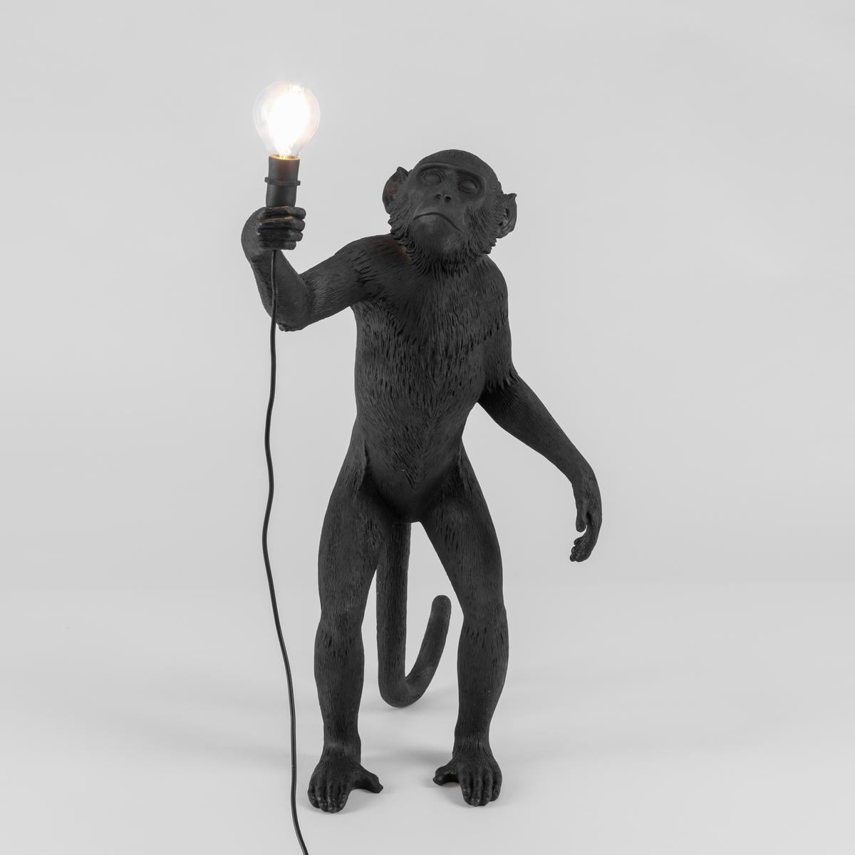THE MONKEY LAMP BLACK STANDING LED resin floor lamp