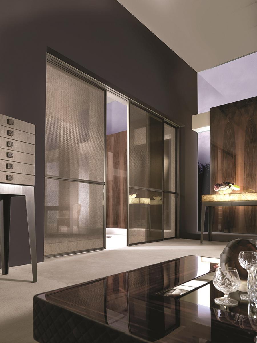 GORKY ONYX Rectangular stone console with drawers