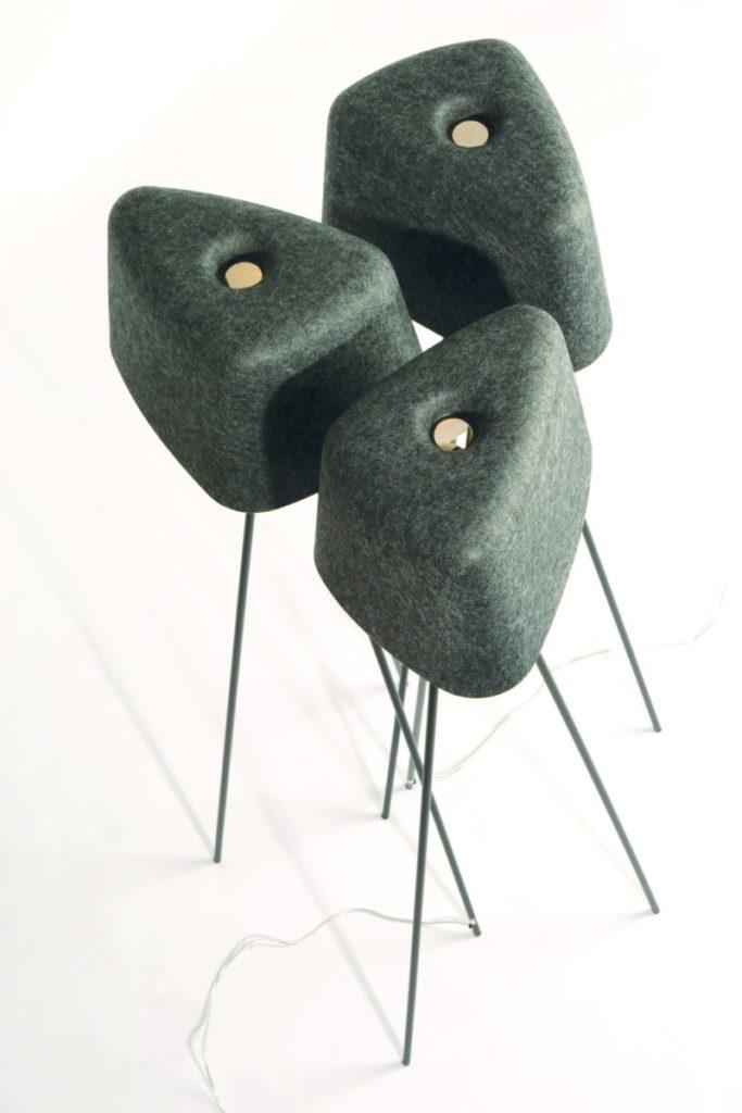 FELT Fabric pendant lamp with dimmer in a contemporary style