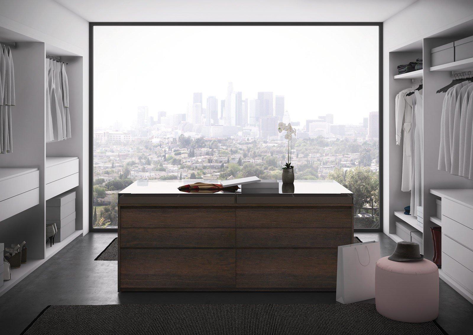 ISLAND Wooden walk-in wardrobe