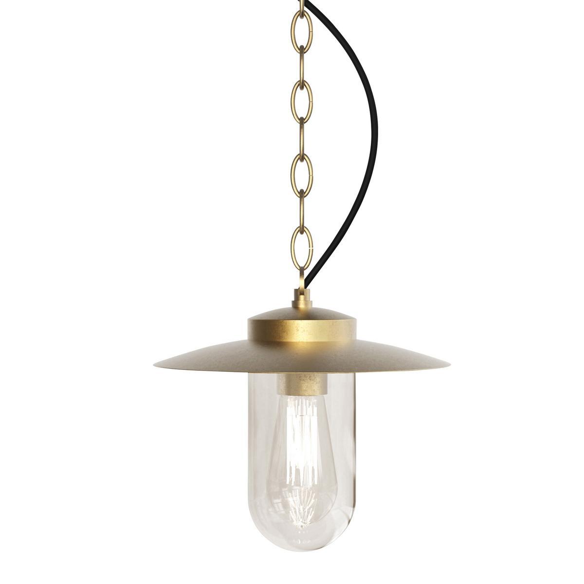 PORTREE LED pendant lamp in brass and glass