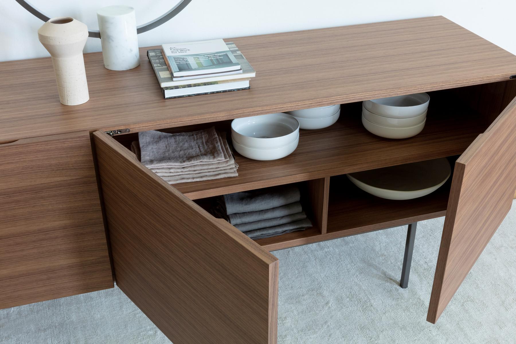 BILBAO Canaletta walnut sideboard with doors