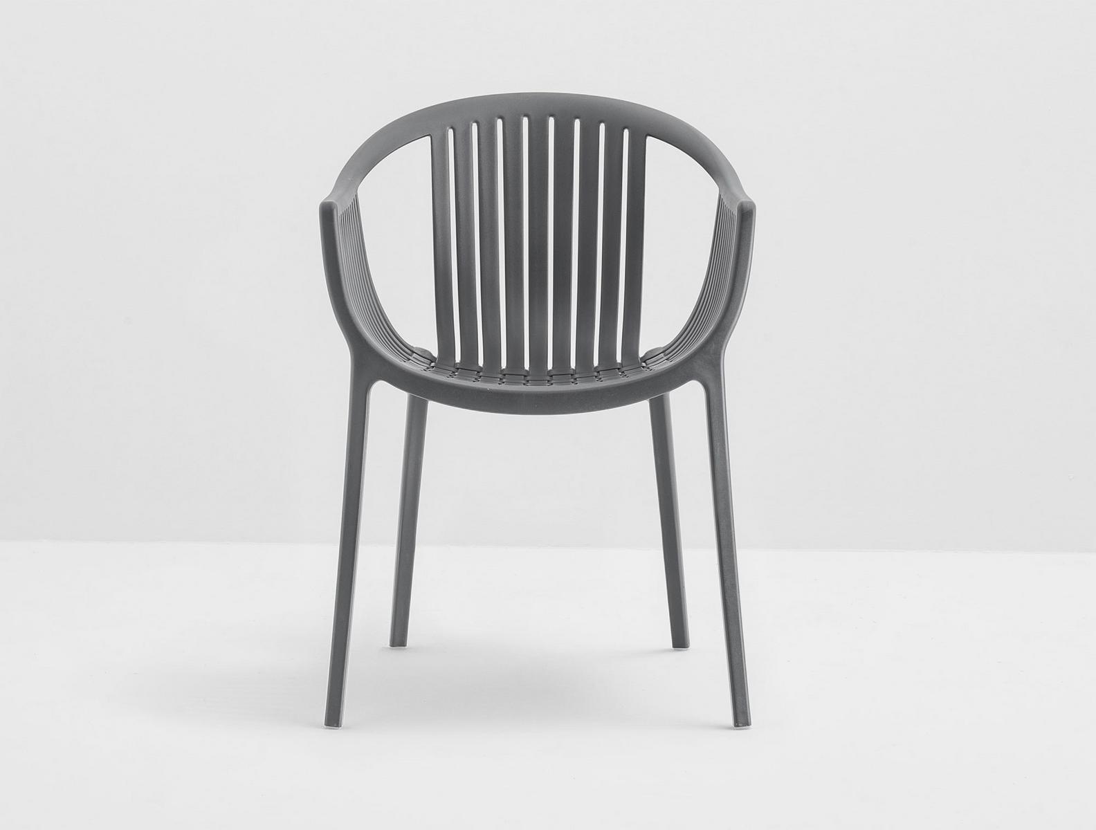 TATAMI 306 Stackable polypropylene garden chair with armrests