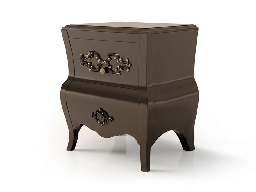 6172 Rectangular wooden bedside table with drawers