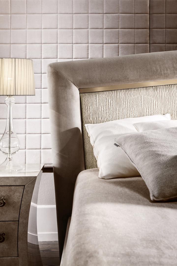 PORTOFINO Upholstered Eco-leather bed with high headboard