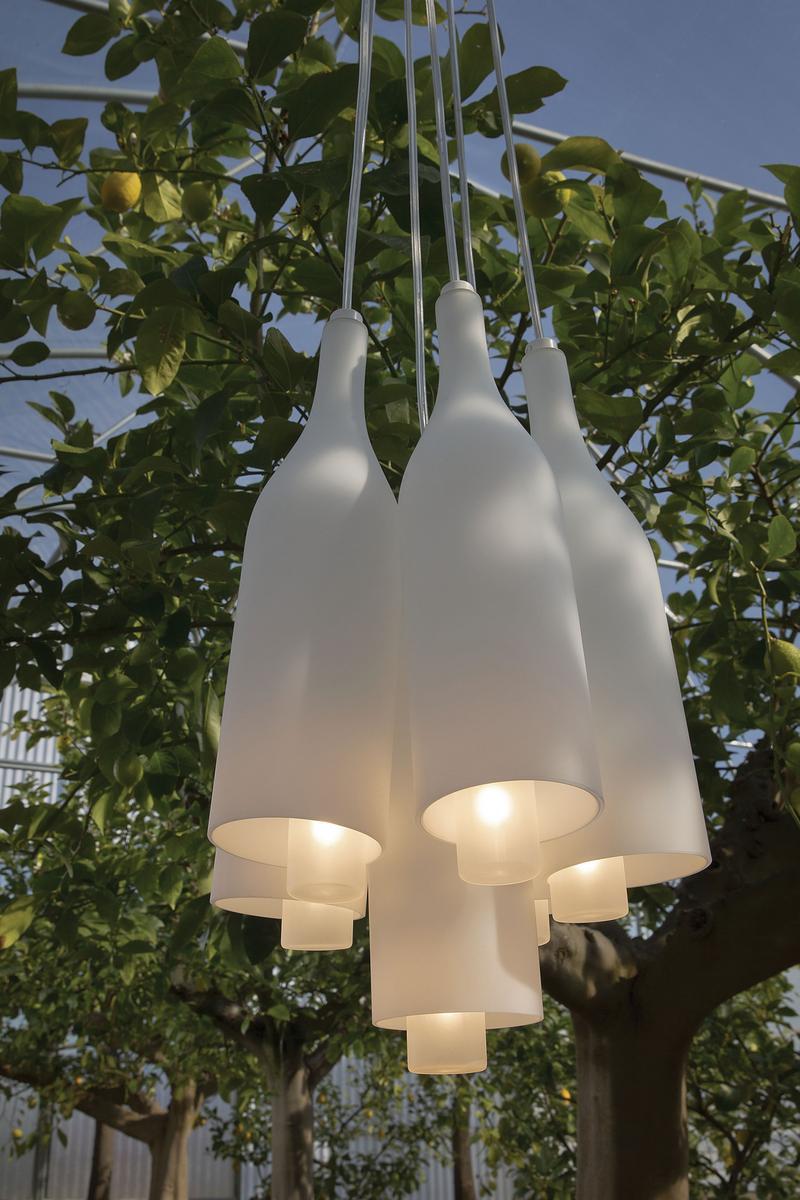 BACCO Satin glass pendant lamp