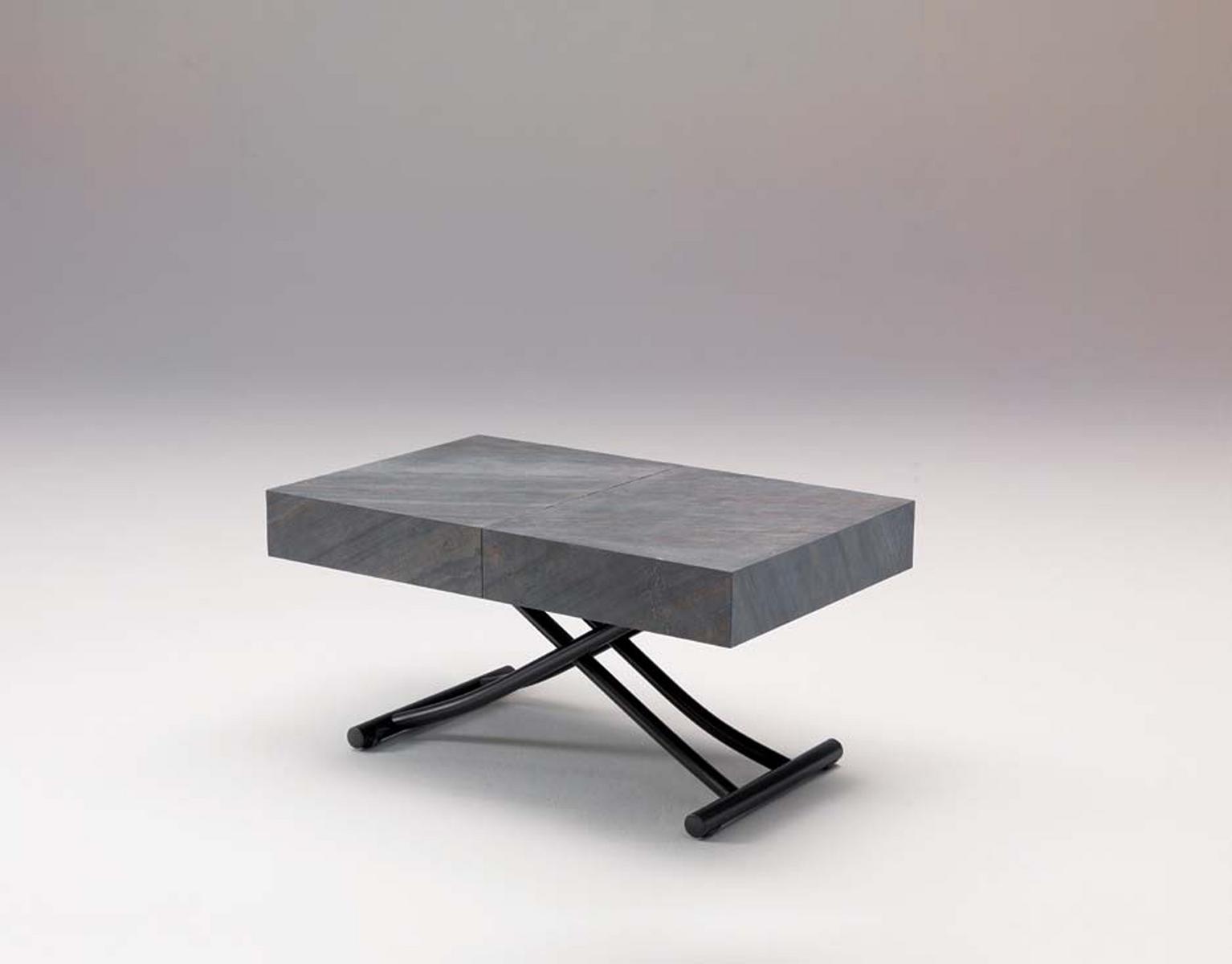 BOX LEGNO Height-adjustable wooden coffee table for living room