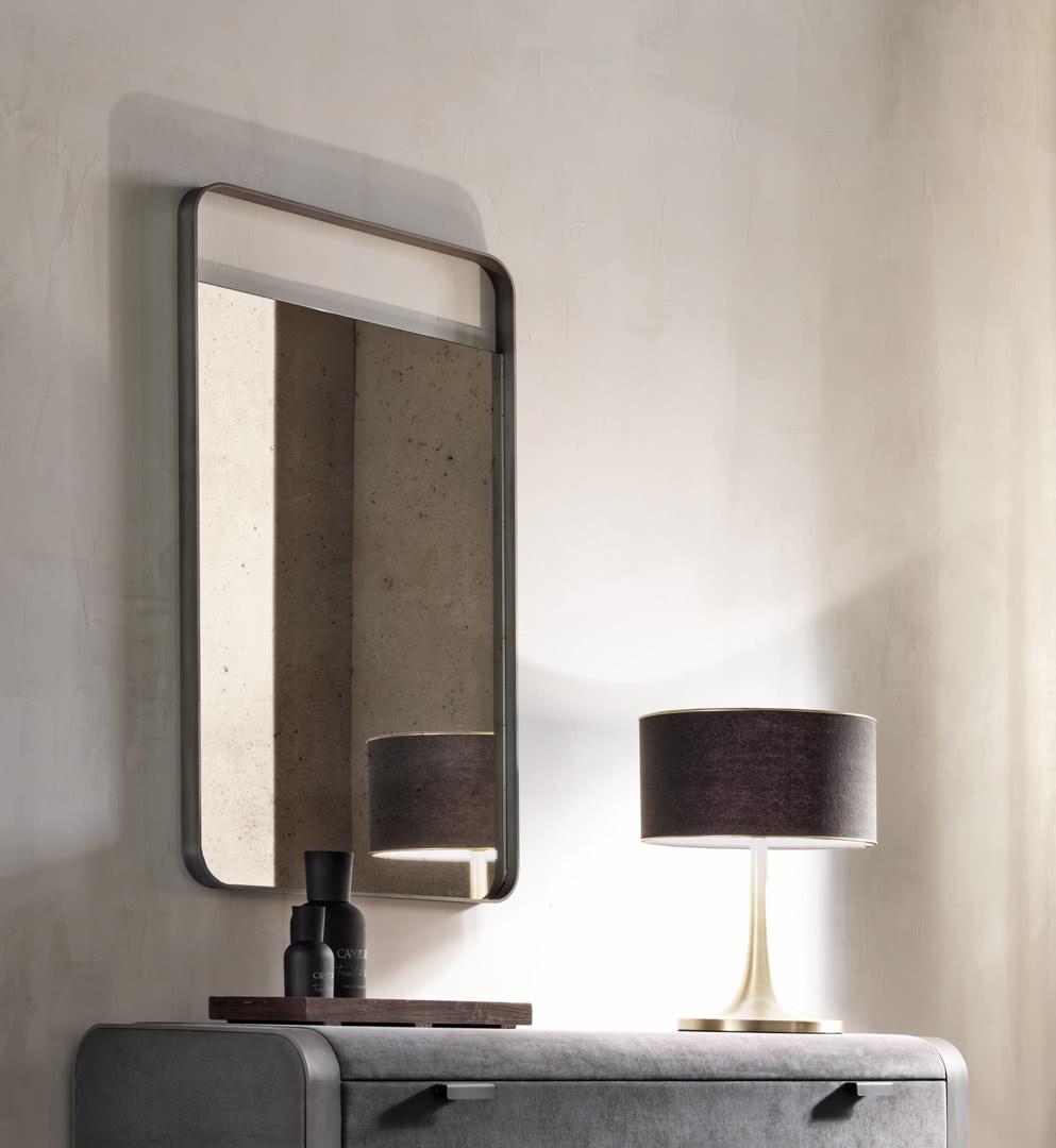 ELVIS Rectangular wall-mounted aluminium mirror