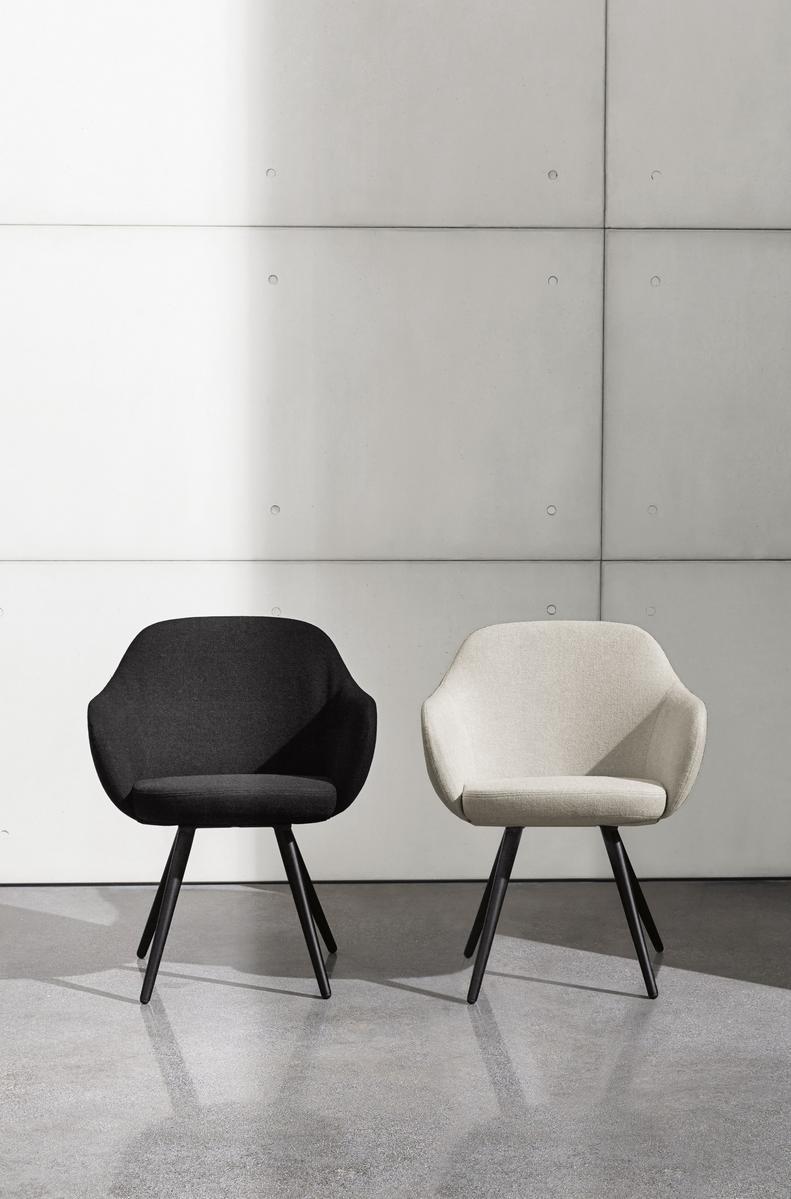CADIRA Upholstered fabric chair with armrests