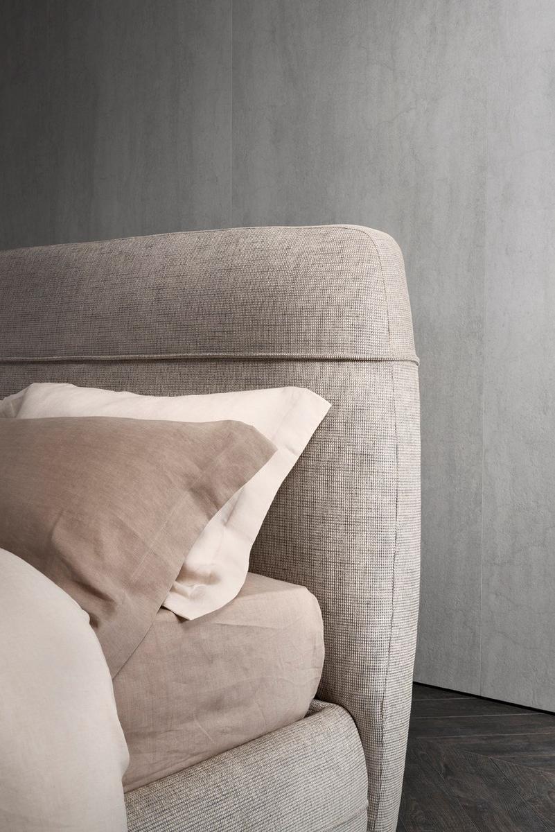 MANDARINE Upholstered fabric double bed