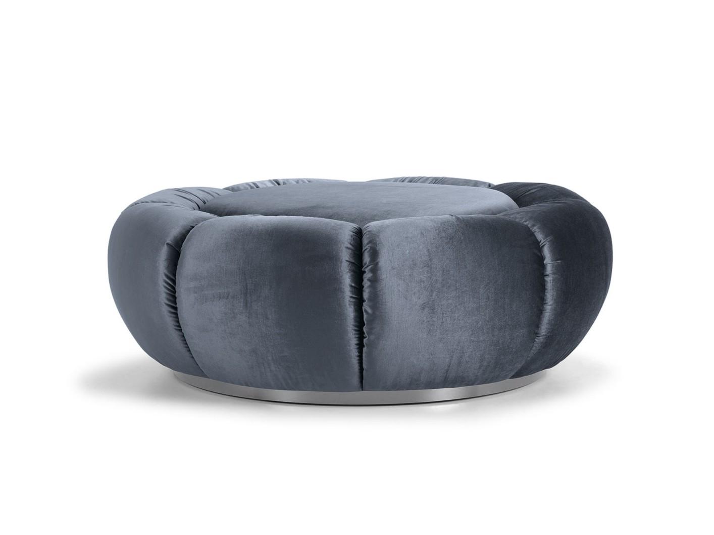 ARKE Upholstered round fabric pouf