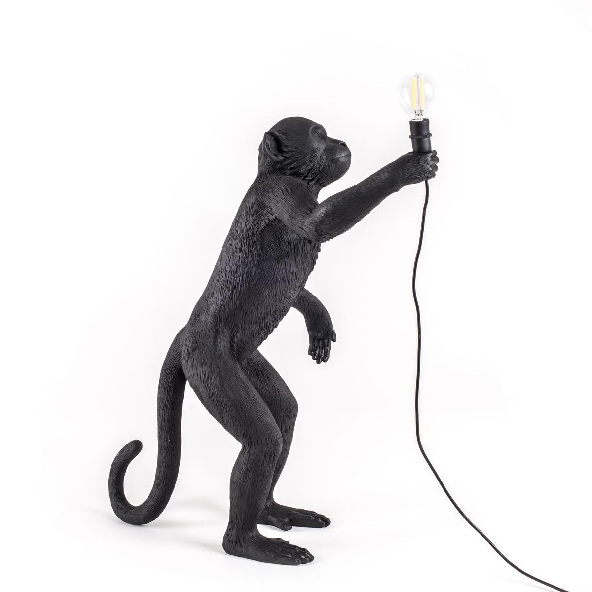 THE MONKEY LAMP BLACK STANDING LED resin floor lamp