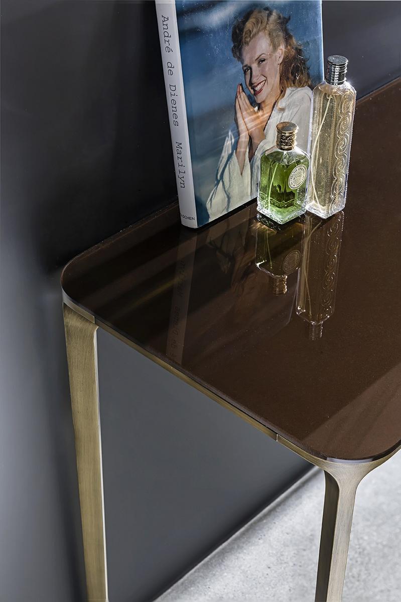 SLIM 4 LEGS Rectangular glass console table