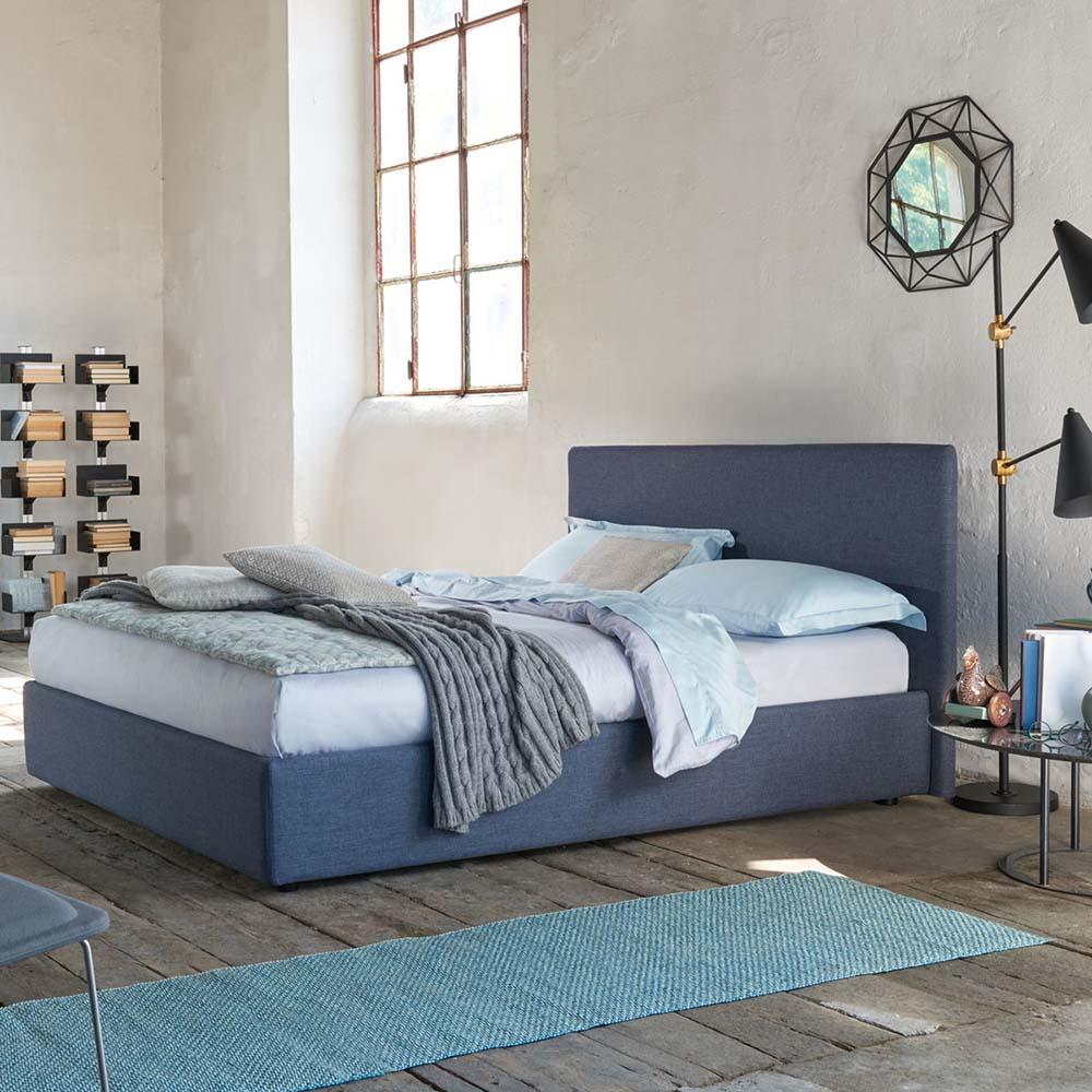 REBOOT Fabric bed with upholstered headboard