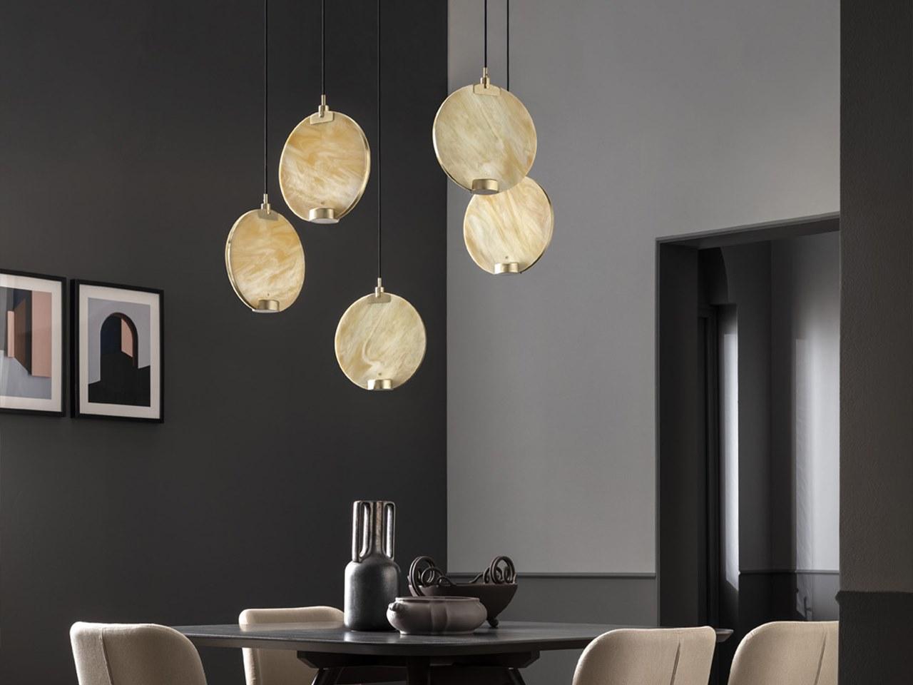 HORO S5 LED glass pendant lamp with dimmer