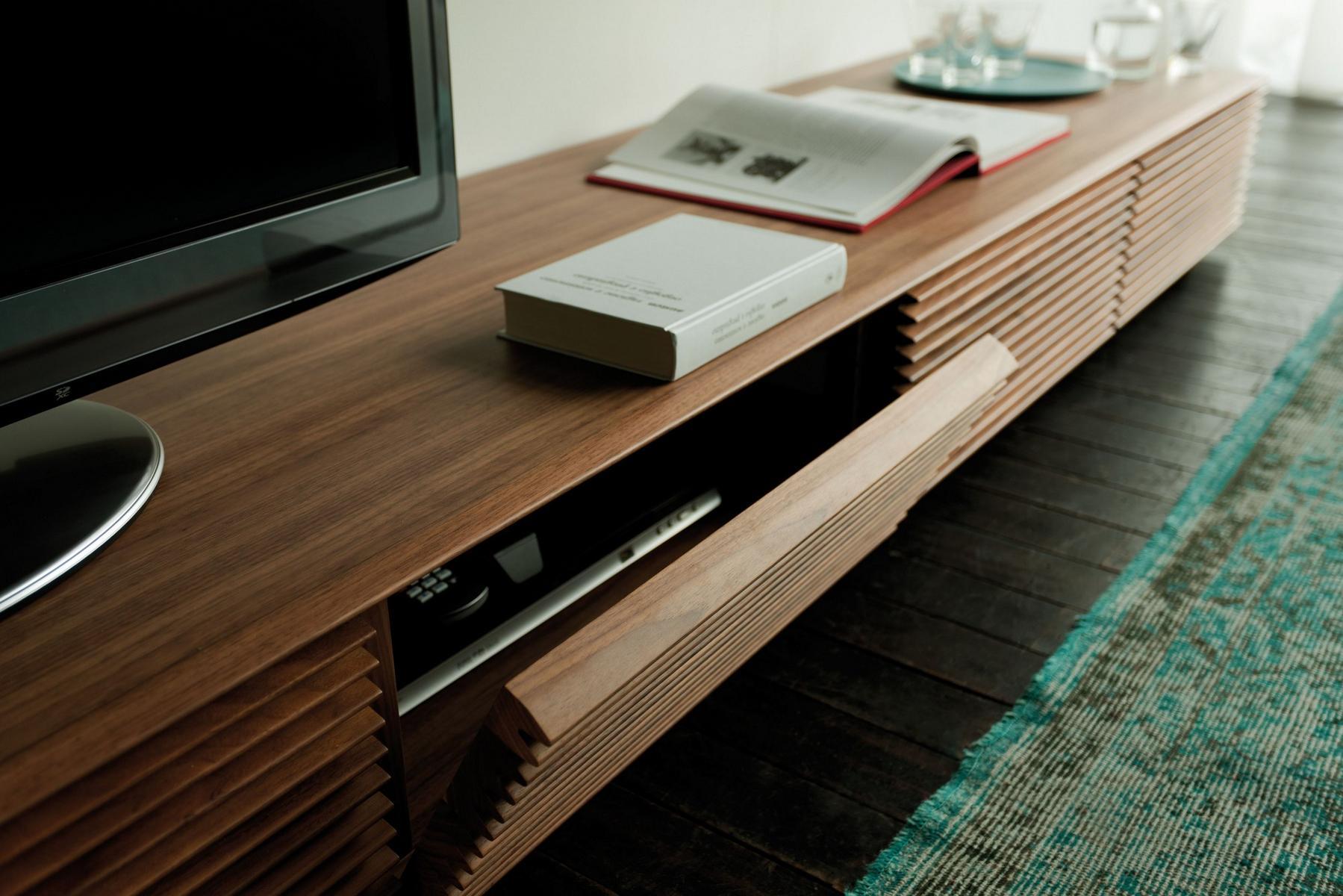RIGA Low walnut TV cabinet