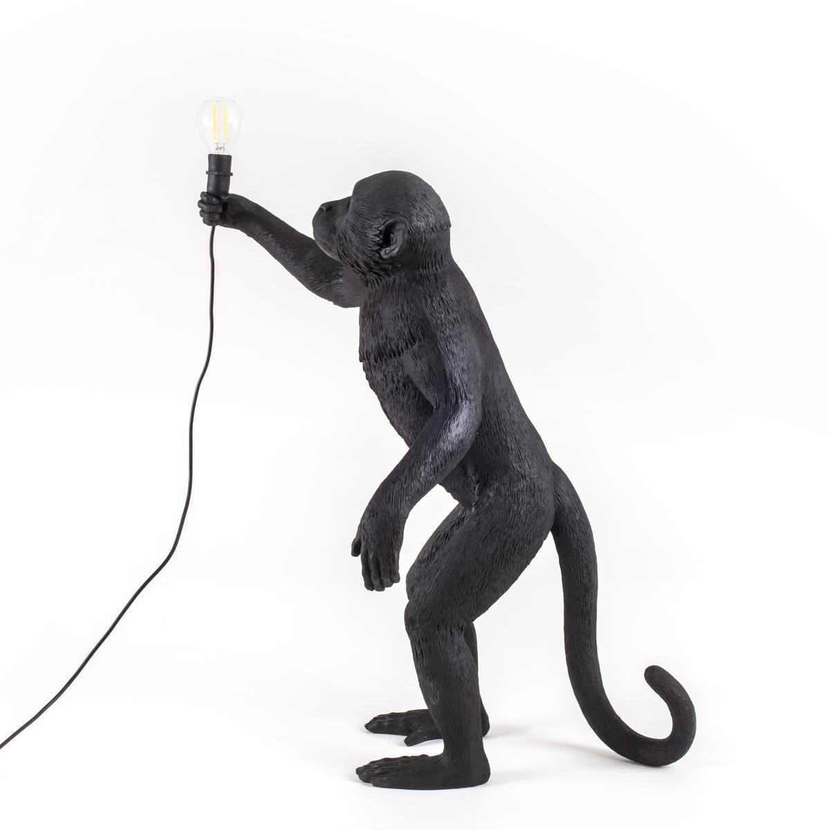 THE MONKEY LAMP BLACK STANDING LED resin floor lamp