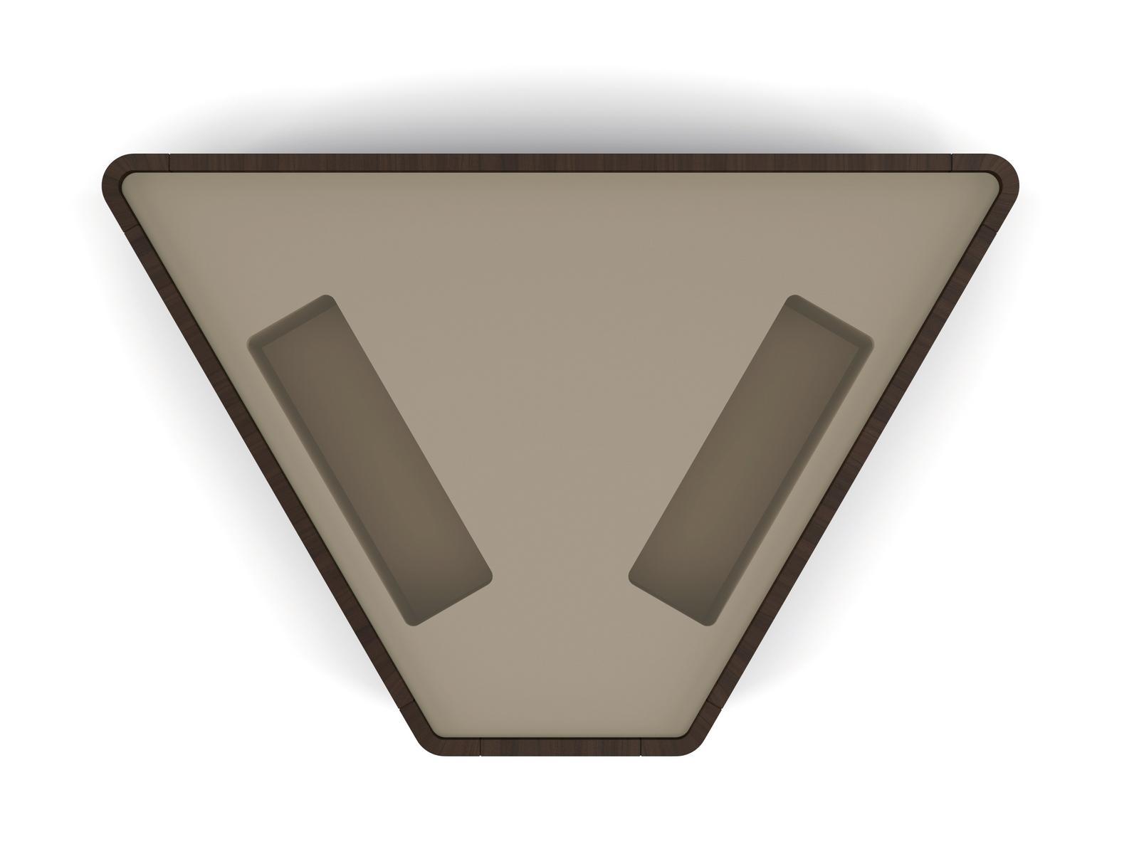 WAVE Trapezoidal table in walnut and lacquered top