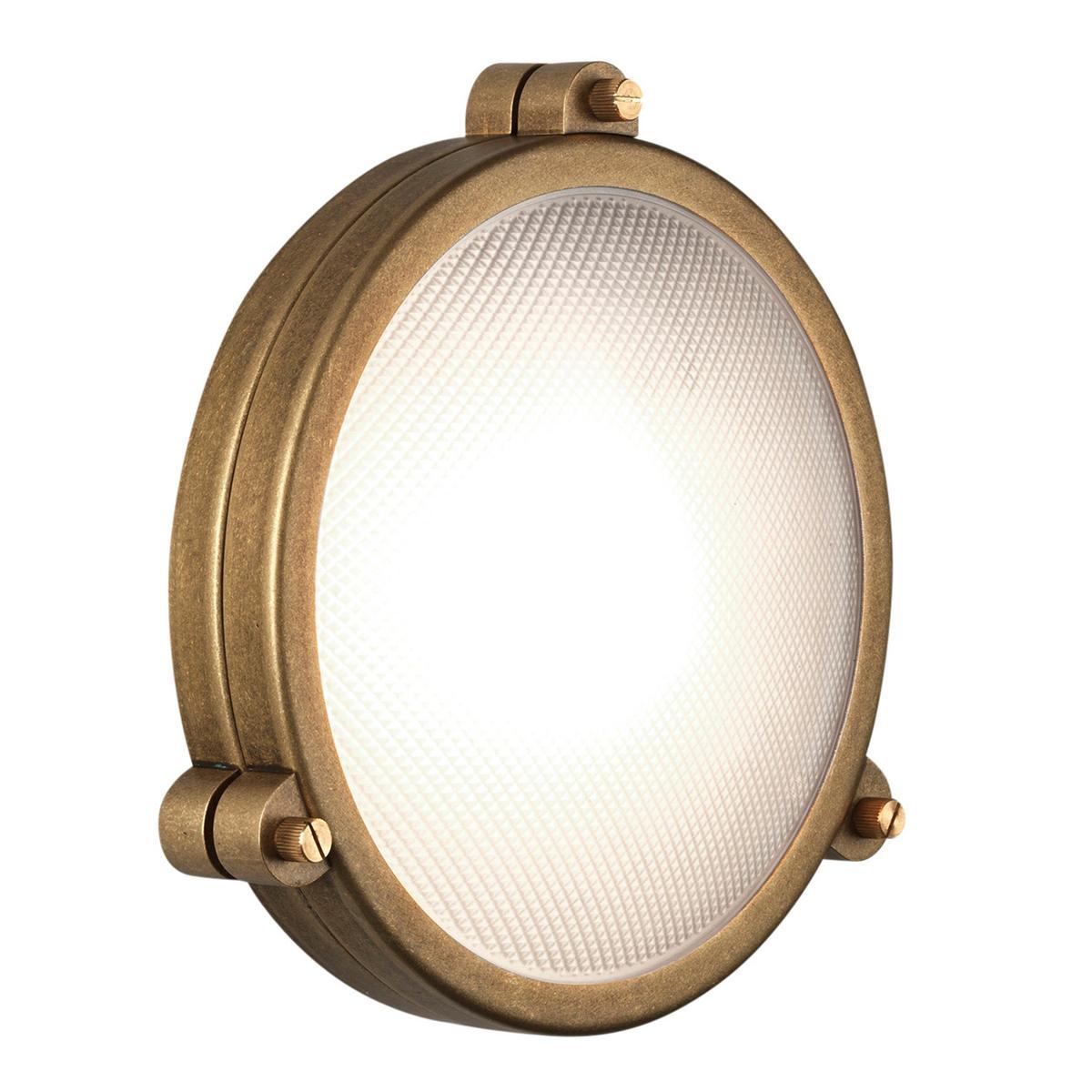 MALIBU LED outdoor wall lamp in brass and glass