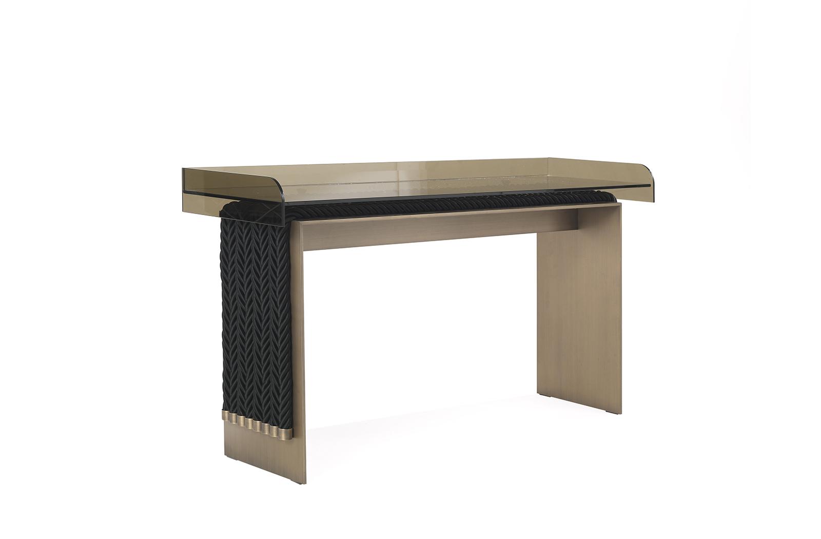 GLASGOW Metal and glass dressing table