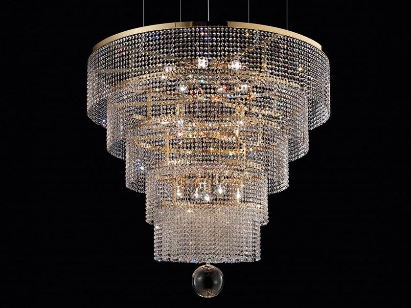 IMPERO &AMP; DECO VE 845 16+1 Incandescent metal pendant lamp with crystals