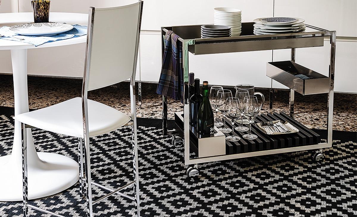 MOJITO Rectangular metal coffee table with drawers
