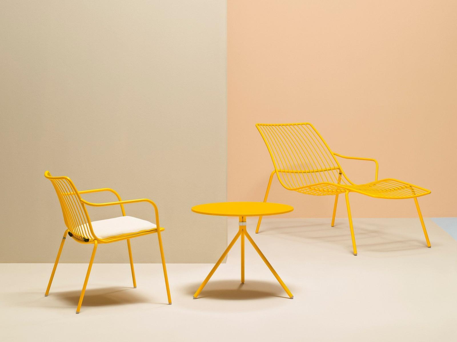 NOLITA 3656 Metal garden chair with armrests