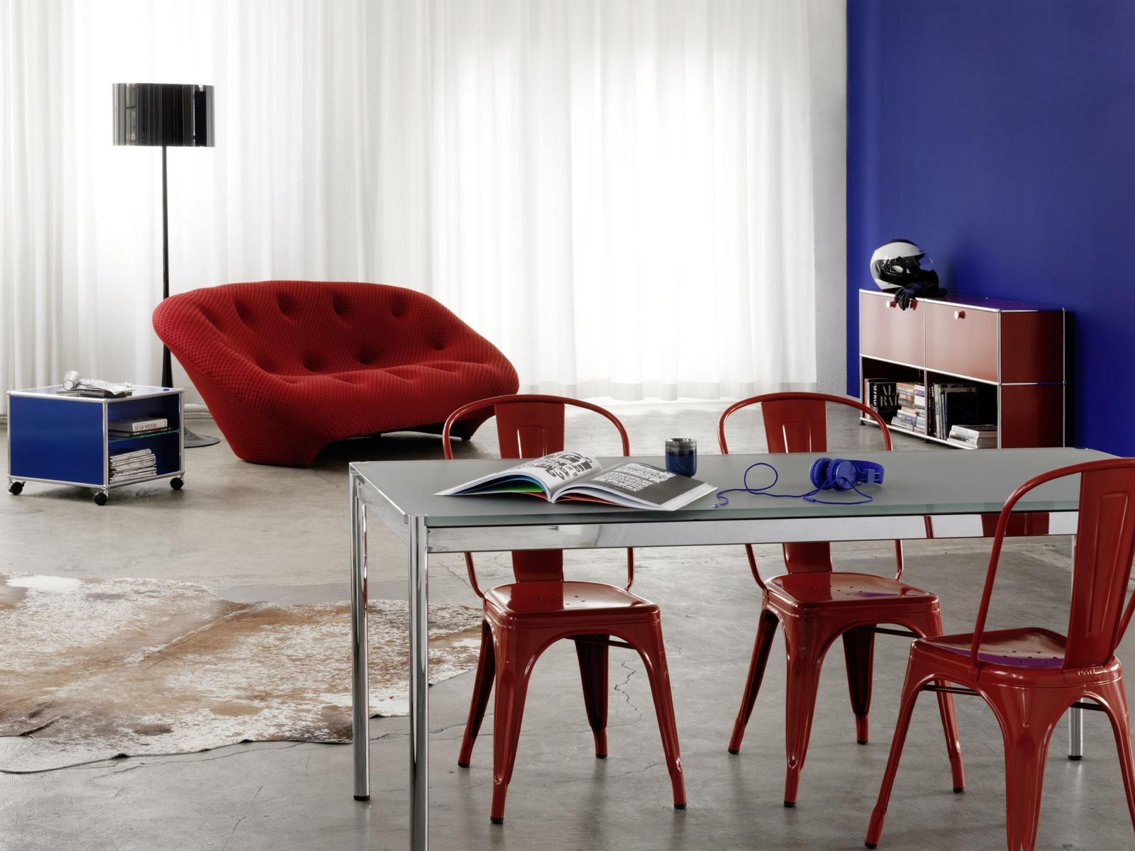 HALLER DINING TABLE Rectangular glass dining table