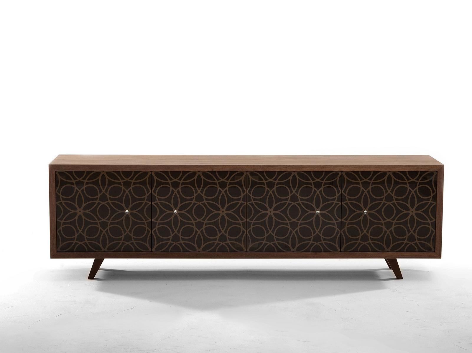 GRANADA Wood and glass sideboard with doors