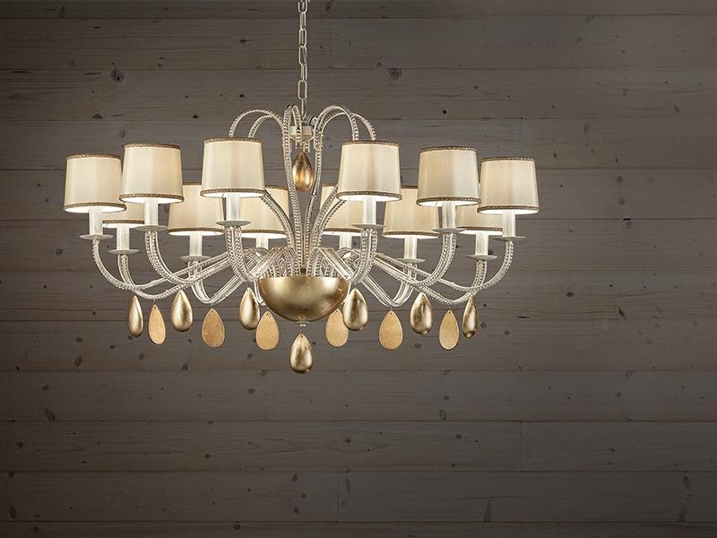 NOBLESSE 12 Metal chandelier with crystals