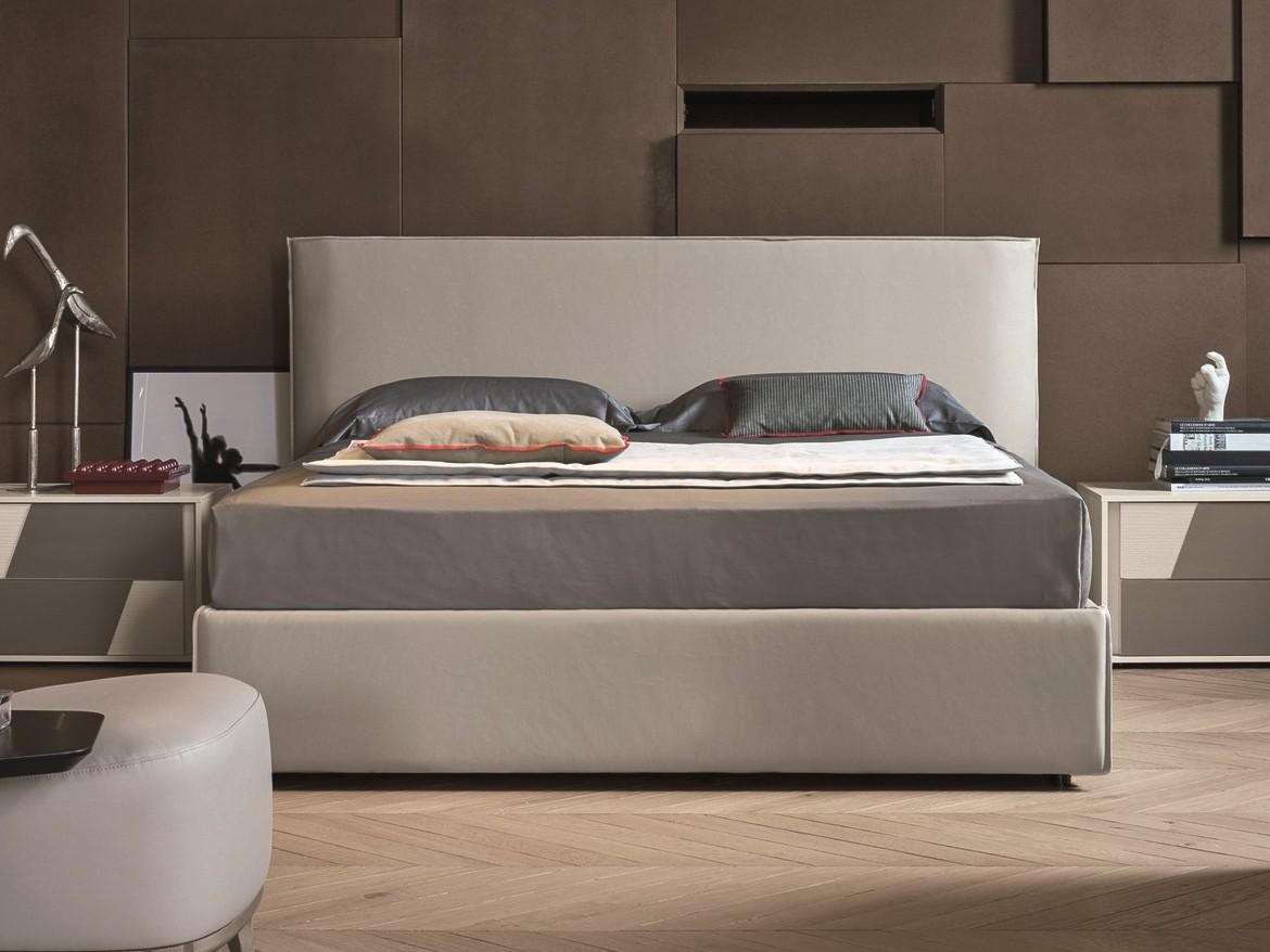 ZENO Upholstered leather double bed
