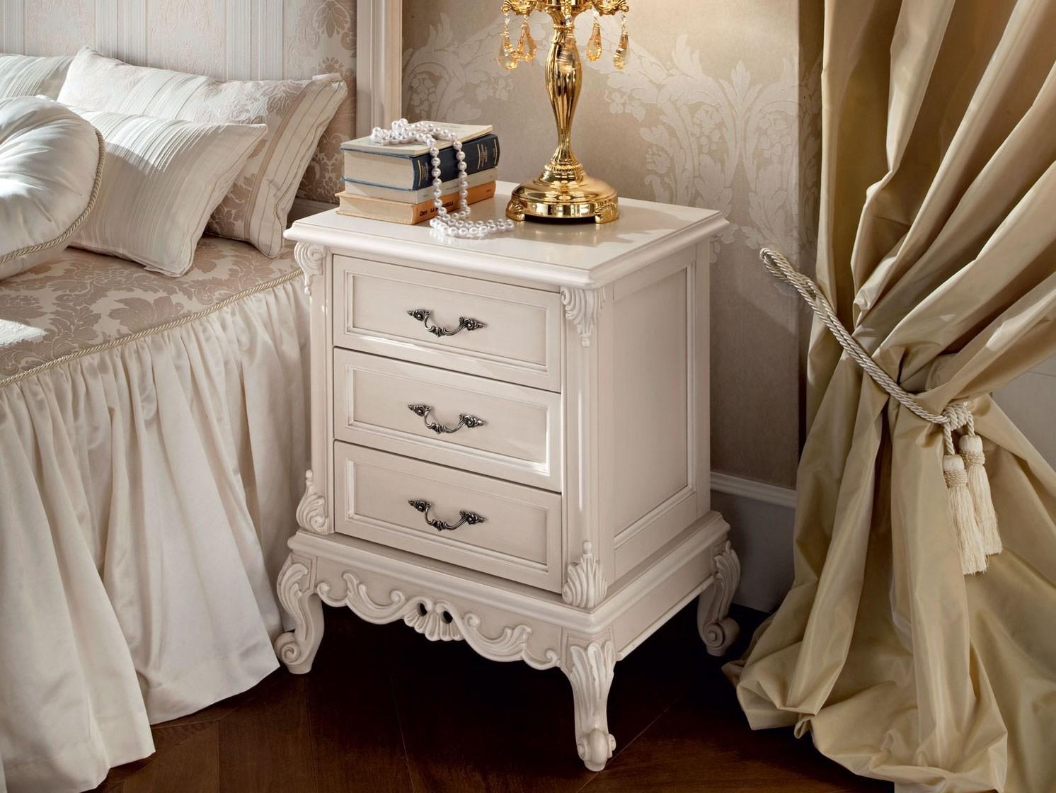 12208 Solid wood bedside table with drawers