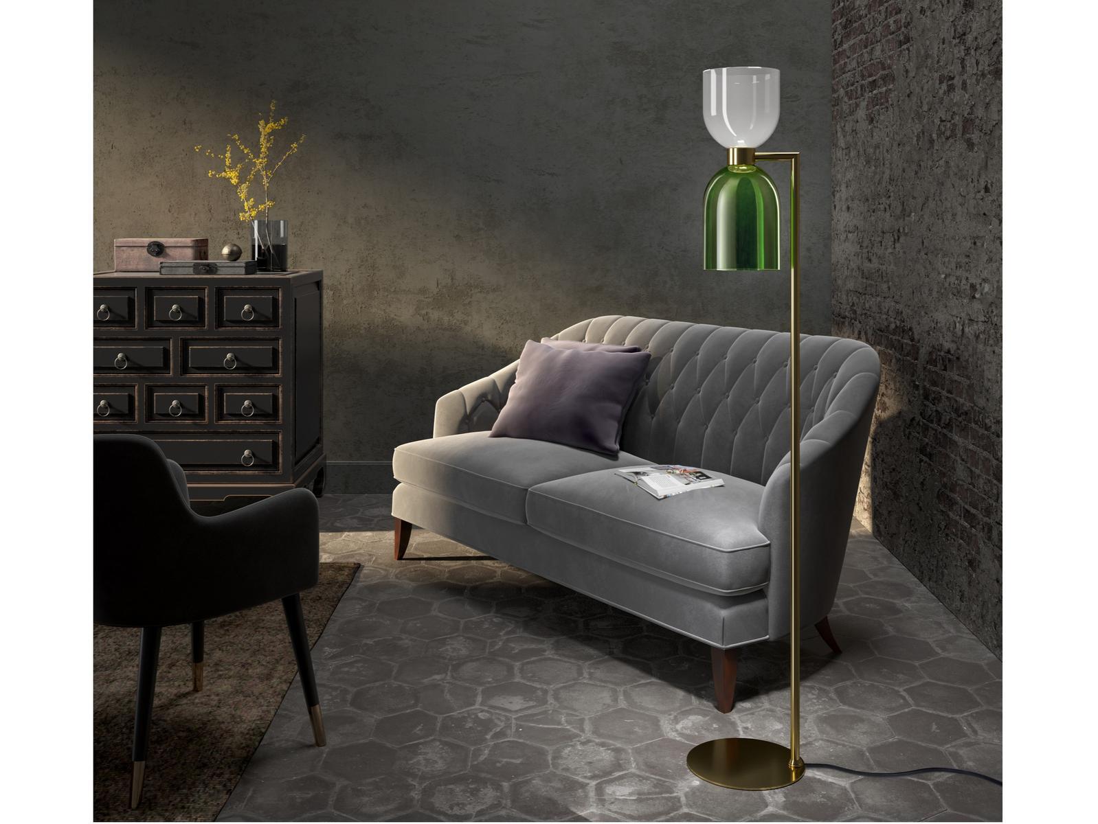 CATERINA 4026/P LED glass floor lamp with dimmer
