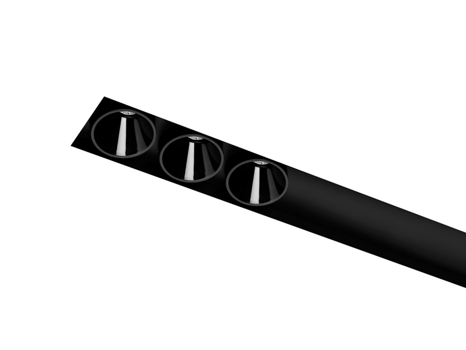 BLACK FOSTER ASYMMETRIC CUSTOM Ceiling mounted aluminium linear lighting profile for downlights